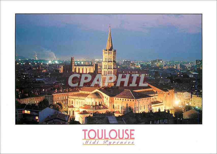 Toulouse - Vue de nuit de la basilique Saint-Sernin — S.A. APA-POUX - ALBI, n° 31555