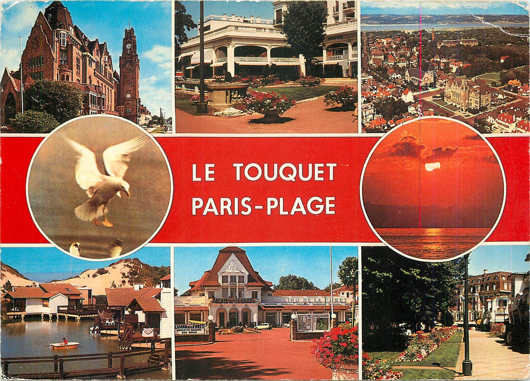 CPM La Cote d'Opale Le Touquet Paris Plage (P de C) l'Hotel de Ville l'Hermitage Vue generale May Vi