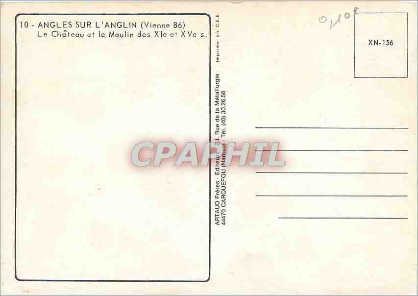 CPM Angles sur l'Anglin (Vienne) Le Chateau et le Moulin des XIe et XVe s — Back