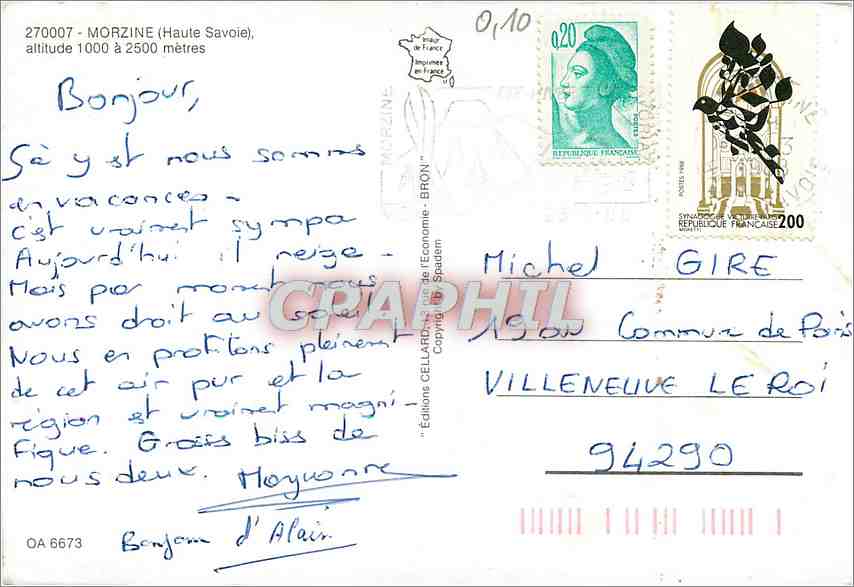 Morzine — station de ski et village enneigé — Éditions Cellard de Bron — Rückseite