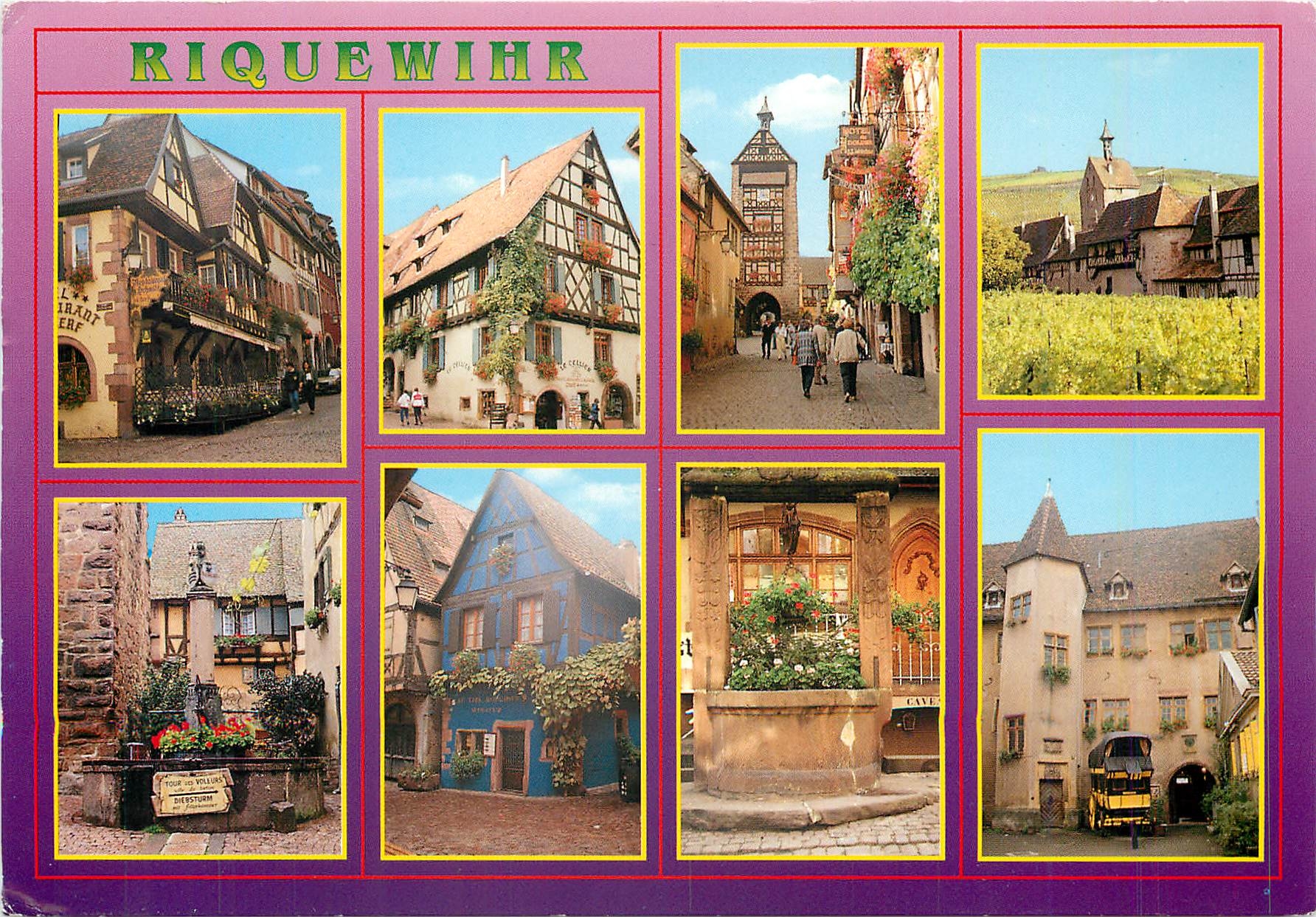 CPM Images d'Alsace Riquewihr (Haut Rhin) Le Restaurant alsacienne (1514)le Dolder Tour Beffroi (129