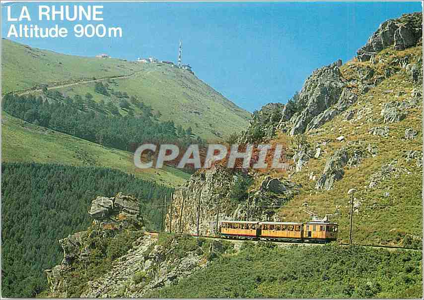 CPM Pays Basque La Rhune 900 m d'alt le Petit train a Cremaillere