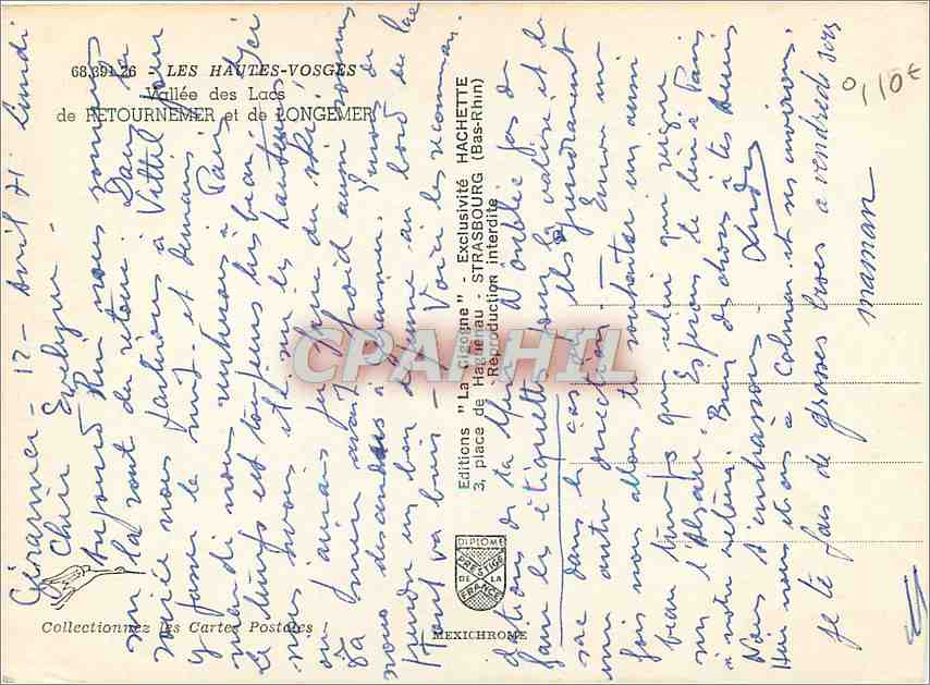 Vallée des Lacs — Les Hautes-Vosges — Éditions Hachette — Rückseite