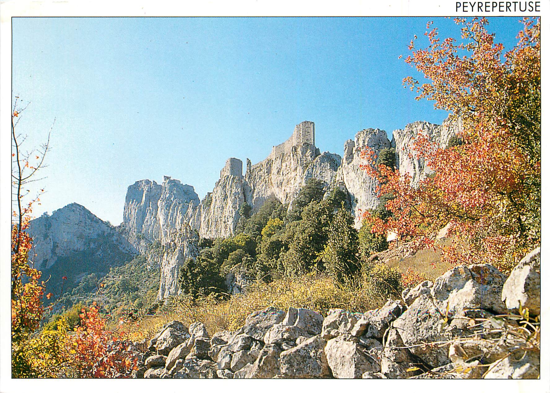CPM Chateau de Peyrepertuse (Aude) Message du Sud vue generale du chateau qui epouse un eperon roche