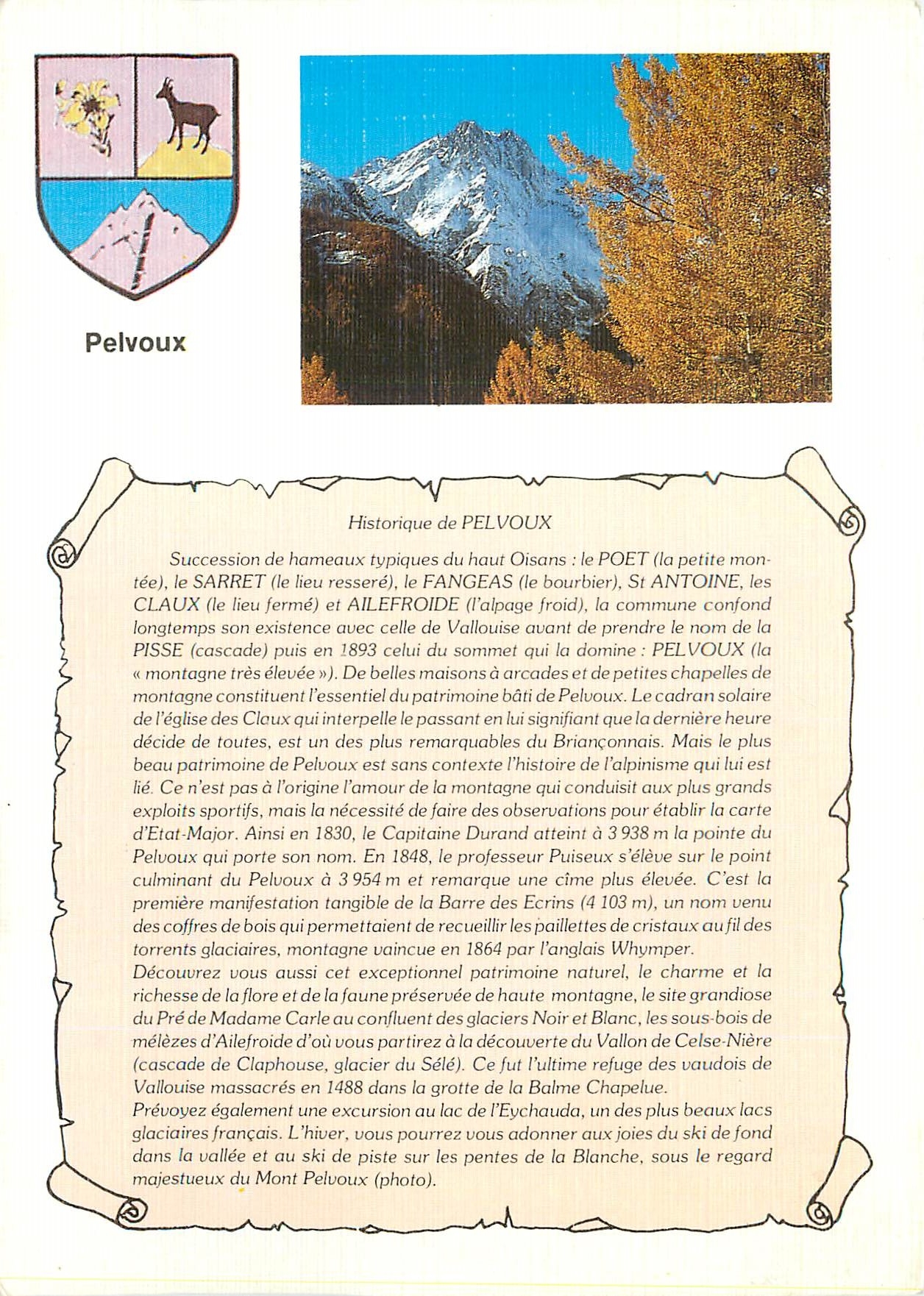 CPM Historique de Pelvoux Association culturelle du Canton de l'Angentiere