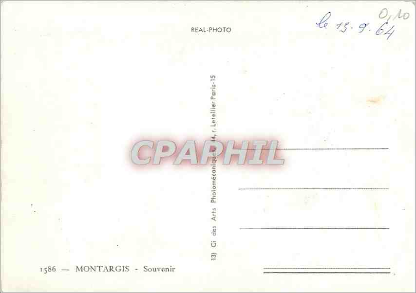 Montargis — Vue panoramique — Souvenir CPAPHIL — Verso