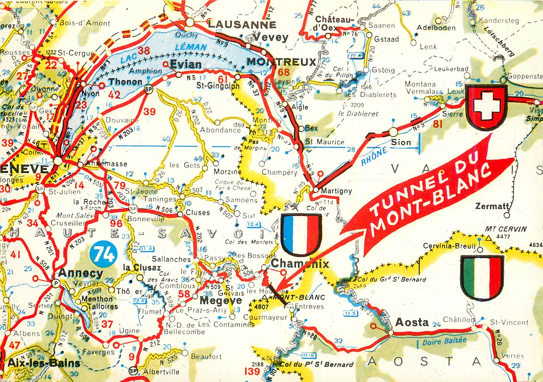 CPM Tunnel du Mont Blanc reliant chamonix Mont Blanc (France) a entreves Courmayeur (Italie) Long du