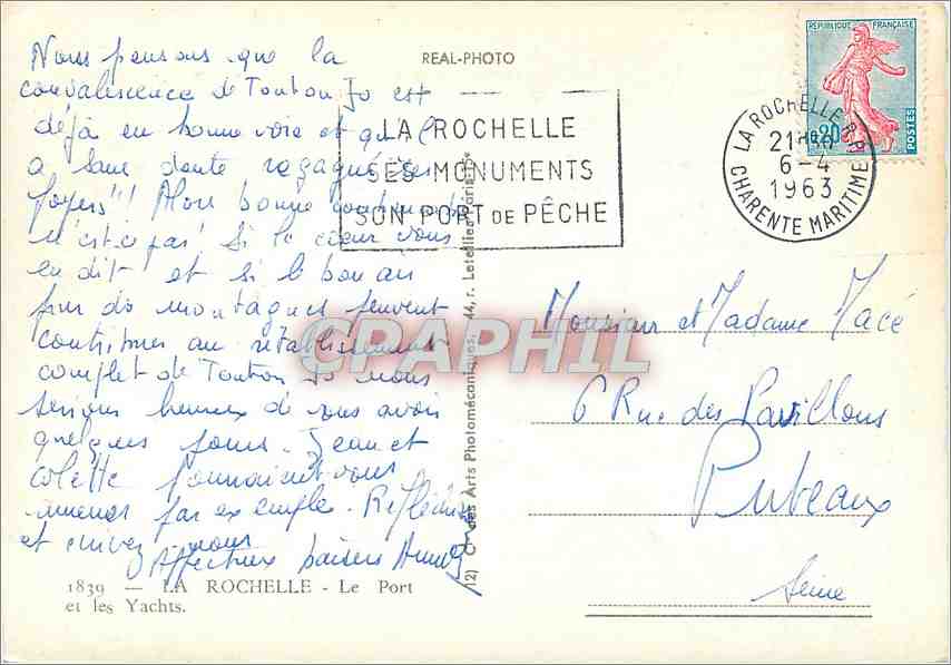 CPM La Rochelle le Port et les Yachts Bateaux — Rückseite