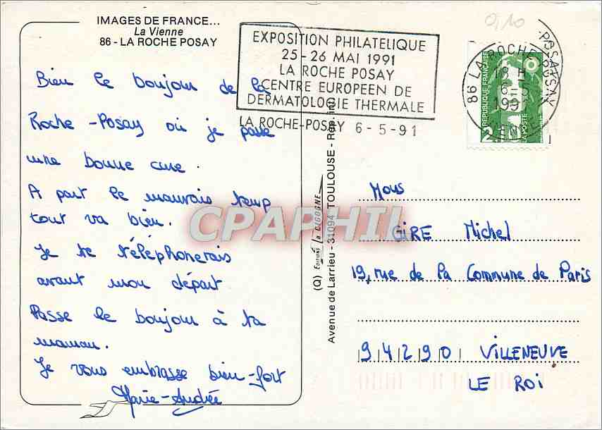 CPM Image de France La Vienne La Roche Posay — Back