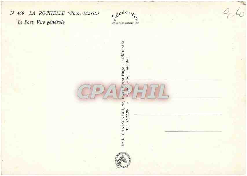 CPM La Rochelle (Chte Mme) Le Port vue generale — Rückseite
