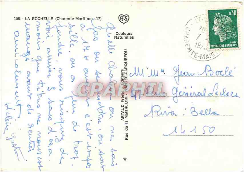 CPM La Rochelle (Chte Mme) — Rückseite