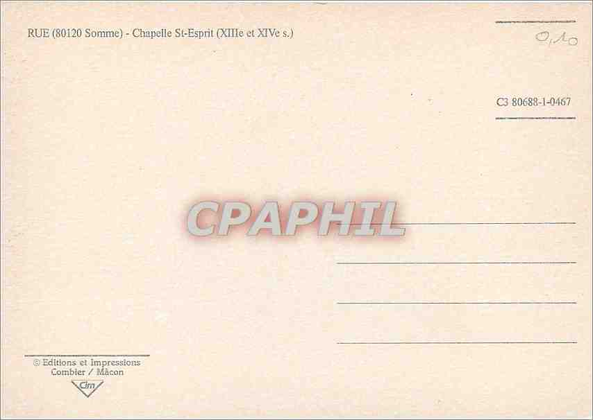 CPM Rue (Somme) Chapelle St Esprit (XIIIe et XIVe s) — Back