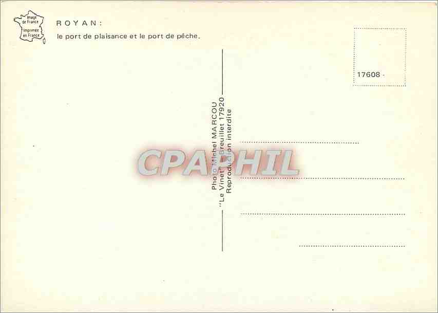 CPM Royan (Chte Mme) Le port de plaisance et le port de peche Bateaux — Rückseite