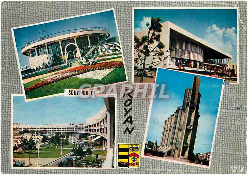 CPM Royan (Chte Mme) Cote de Beaute Le Casino le Palais des Congres le Front de Mer L'Eglise N D