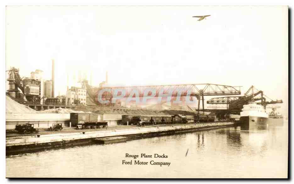 Etats Unis CPA Rouge Plant docks Ford Motor Company Automobile Car Voiture