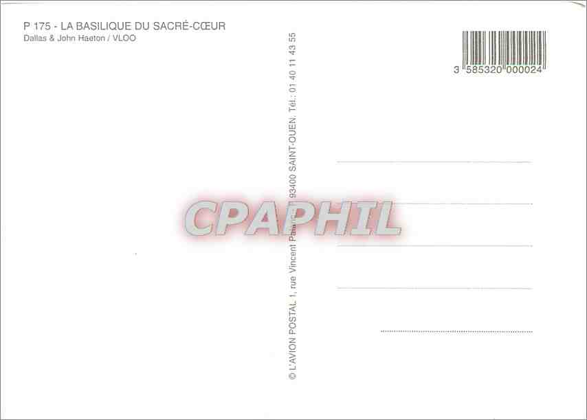CPM La Basilique du Sacre Coeur  — Rückseite