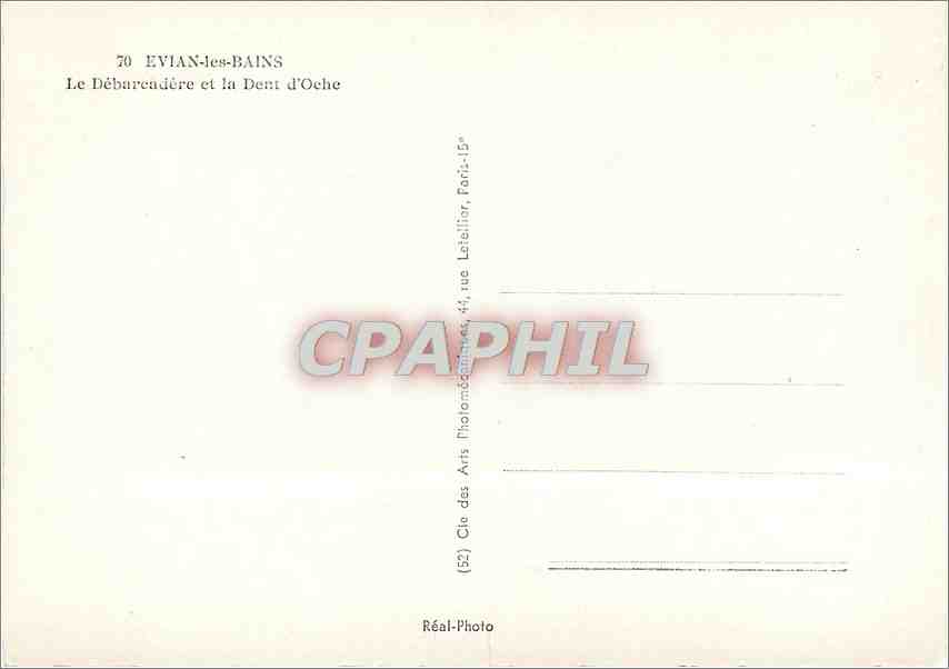 CPM Evian les Bains Le Debarcadere et la Dent d'Oche Bateau — Verso