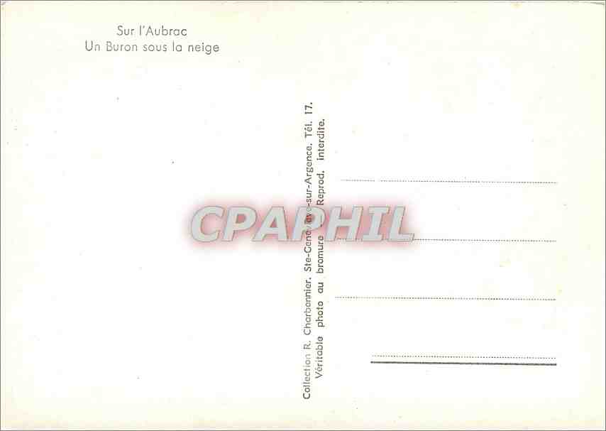 CPM Sur l'Aubrac Un Buron sous la neige  — Rückseite