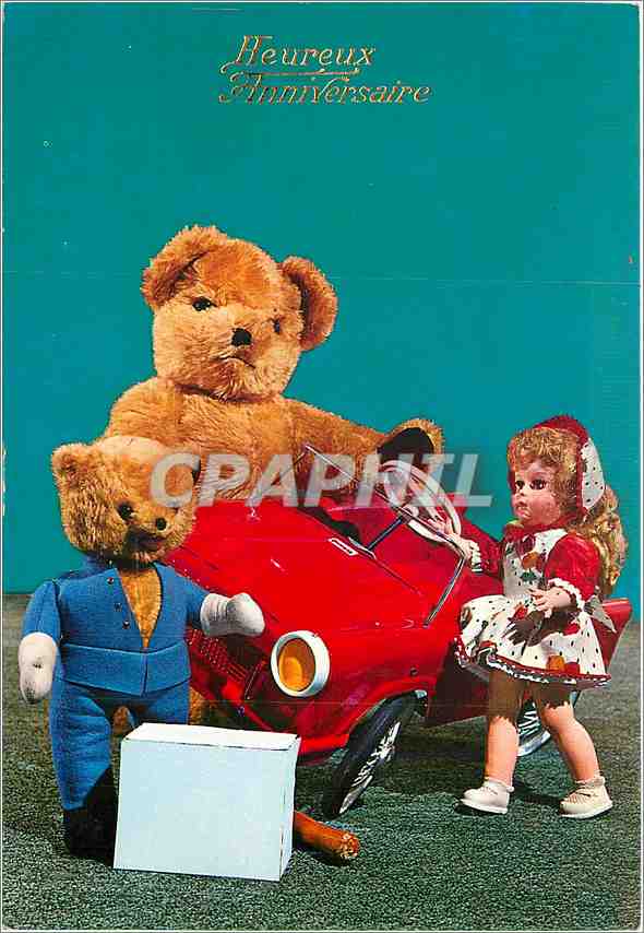 CPM Heureux Anniversaire Ours en peluche