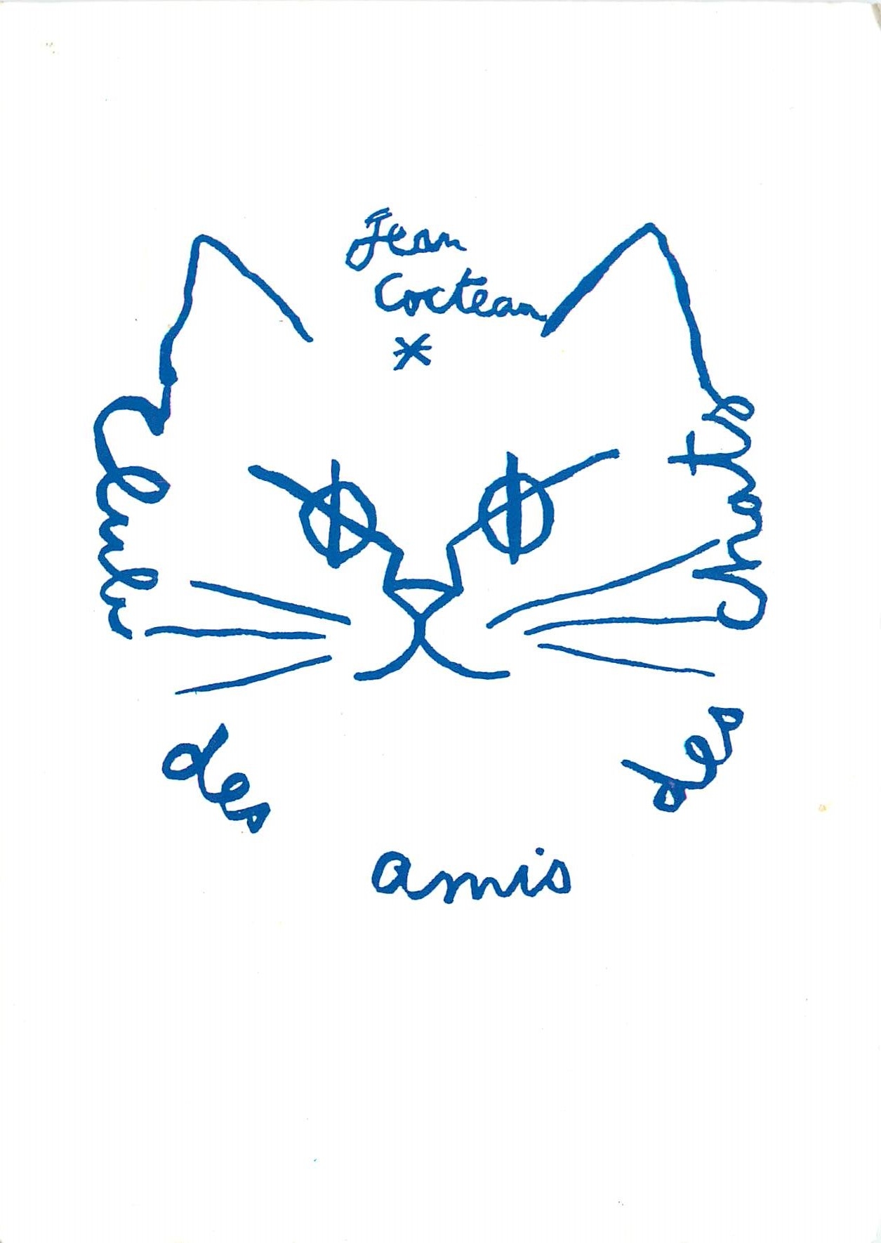 CPM Jean Cocteau Club des Amis des Chats Cats Fan Club Paris 