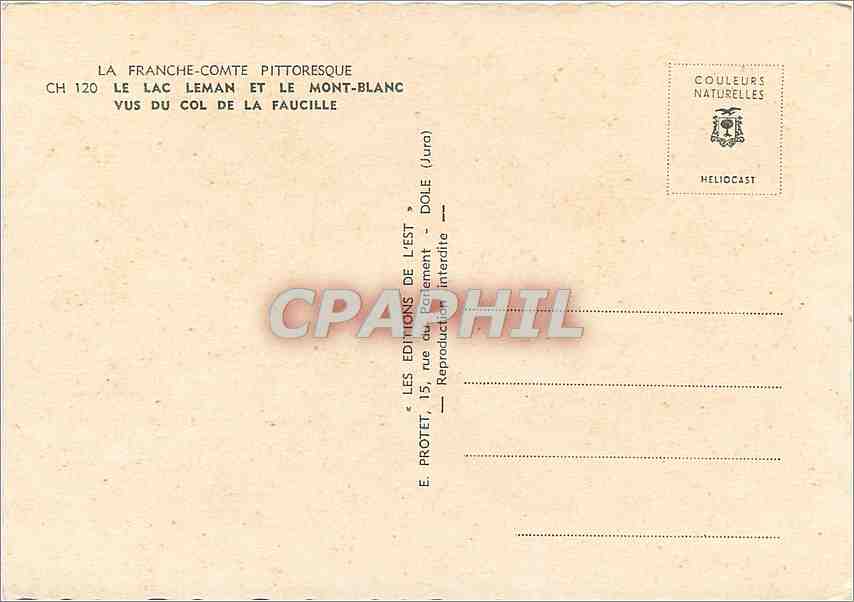 Le lac Léman et le Mont-Blanc — vu du col de la Faucille — Éditions de l'Est — Reverso