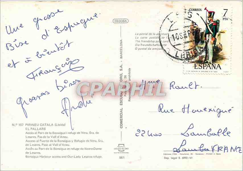 CPM Pirineu Catala Lieidal El Pallars  — Rückseite