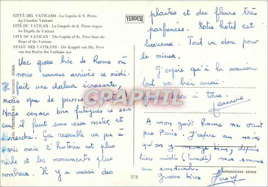 CPM Cite du Vatican La Coupole de S Pierre depuis les Degres du Vatican  — Rückseite