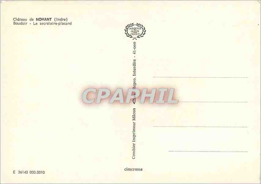 CPM Chateau de Nohant Indre Le secretaire placard  — Back