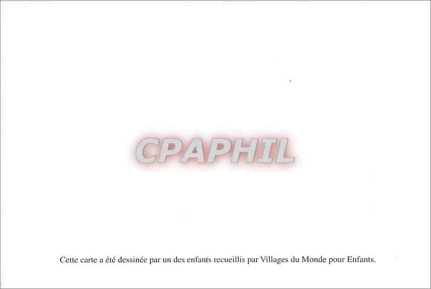 CPM Cette carte a ete dessinee par un des enfants recueillis par Villages du Monde pour Enfants  Vel — Back