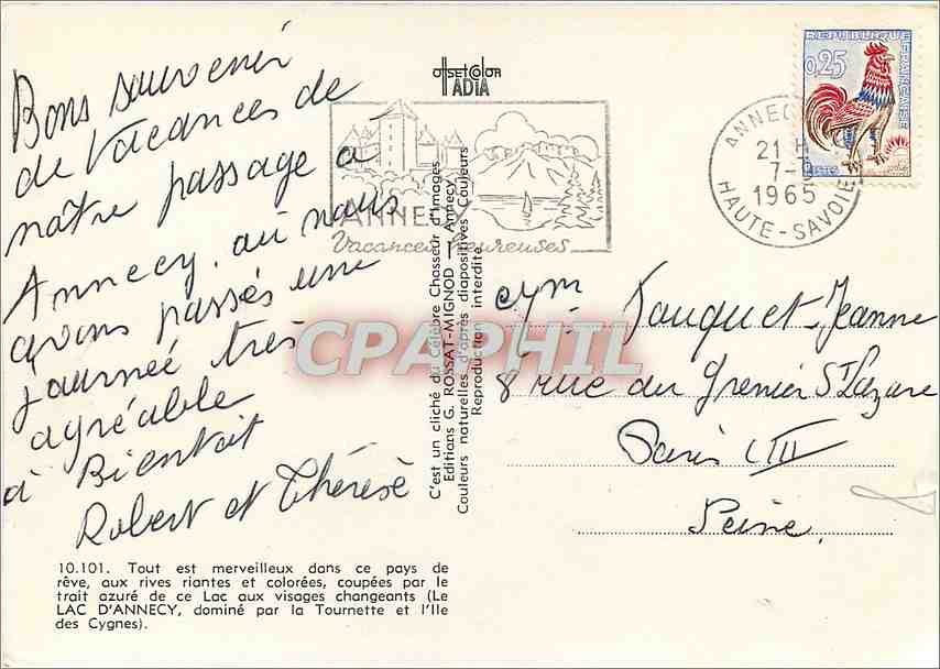 Lac d'Annecy — île des Cygnes — éditeur YARIF — Reverso