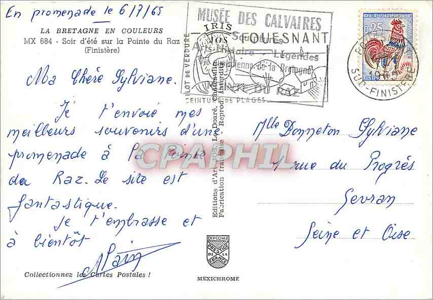CPM Soir d'ete sur la Pointe du Raz Finistere  — Rückseite
