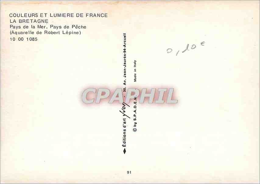 La Bretagne — Pays de la Mer, Pays de Pêche — Éditions d'art Yvon — Rückseite