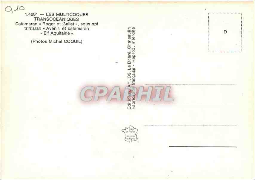 CPM Les Multicoques Transoceaniques Catamaran Roger et Gallet Bateaux — Back