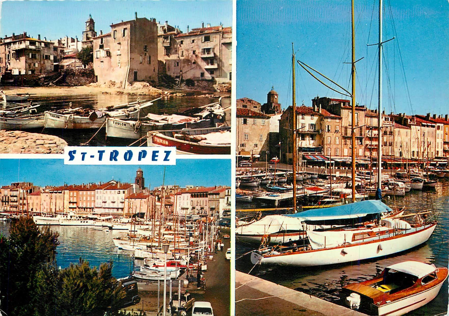 CPM Saint Tropez Var La Pouncho Le Port Le quai Jean Jaures Bateaux