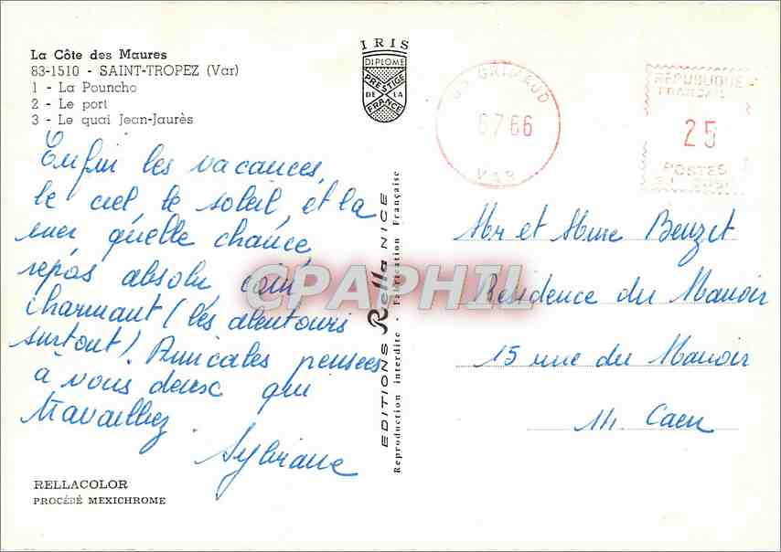 CPM Saint Tropez Var La Pouncho Le Port Le quai Jean Jaures Bateaux — Rückseite