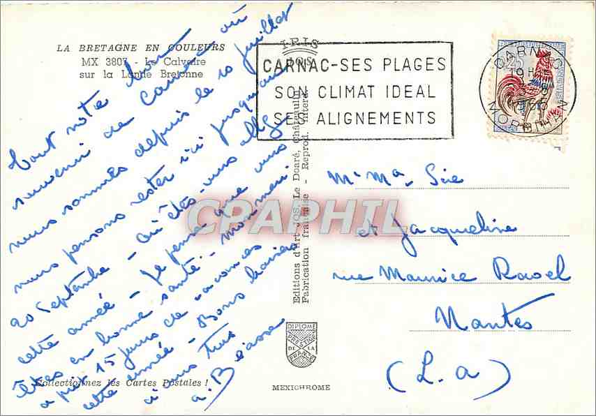 CPM La Bretagne en Couleurs Le Calvaire sur la Lande Bretonne  — Rückseite