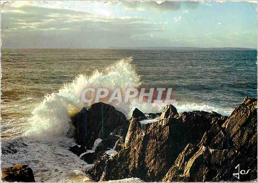 CPM La Bretagne en Couleurs Effet de vague sur la Cote Bretonne 