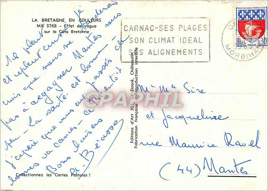 CPM La Bretagne en Couleurs Effet de vague sur la Cote Bretonne  — Rückseite