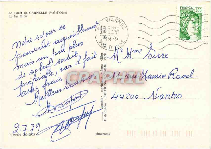 CPM La Foret de Carnelle Val d'Oise Le lac Bleu Peche Pecheur — Back