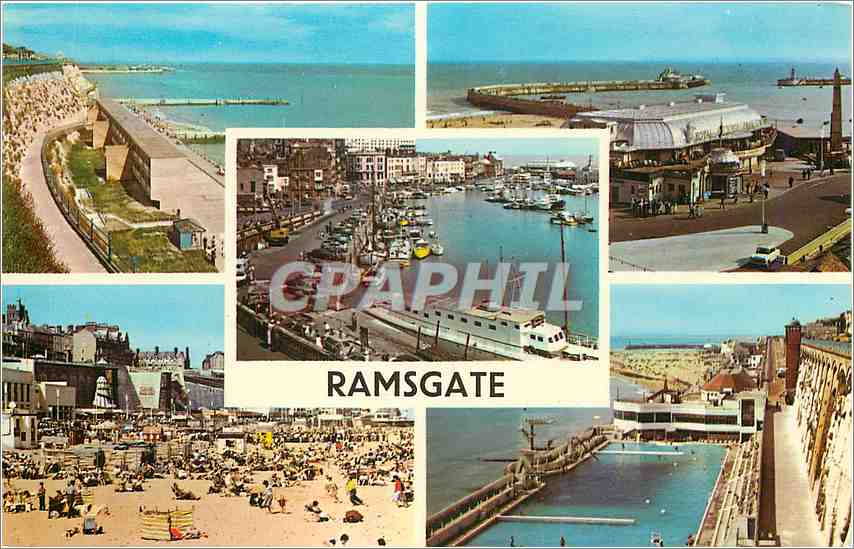 CPM Ramsgate West Cliff Royal Victoria Pavillon Inner Harbour East Sands Bathing Pool 