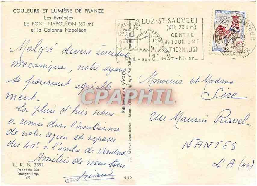 Le Pont Napoléon et la Colonne Napoléon — Luz-Saint-Sauveur (Alt 730 m) — Éditions Jean-Jaurès — Rückseite