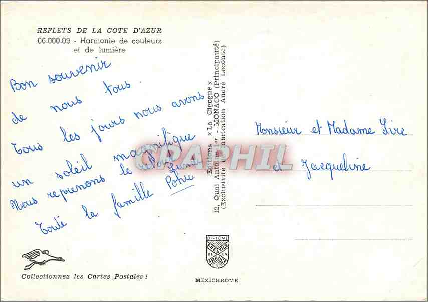 CPM Reflets Cote d'Azur Harmonie de couleurs et de lumiere  — Verso