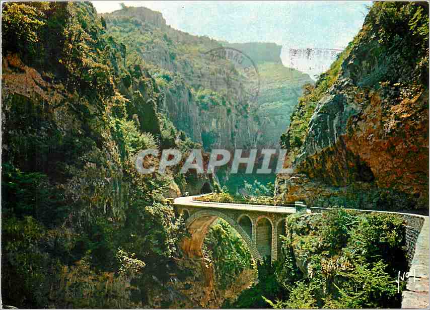CPM Gorges du Loup Alpes Maritimes Pont enjambant le Loup d'ou l'on a une vue remarquable sur le fon