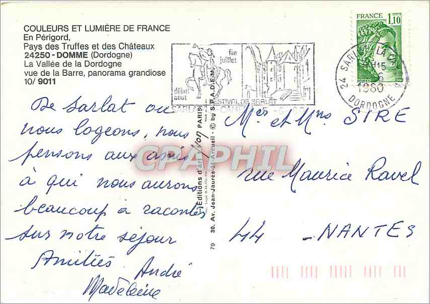 La Vallée de la Dordogne — panorama grandiose — Éditions Jean-Jaurès d'Acueil — Verso