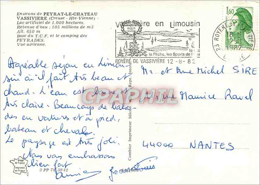 CPM Vasseviere Creuse Hte Vienne Vue aerienne  — Verso