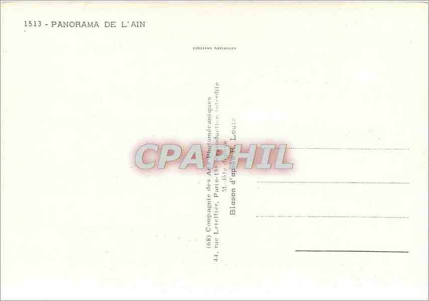 CPM Panorama de l'Ain Genissiat Le Cerdon Brou La Faucille  — Rückseite