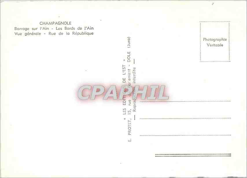 CPM Champagnole Barrage sur l'Ain Les Bords de l'Ain Vue generale  — Rückseite