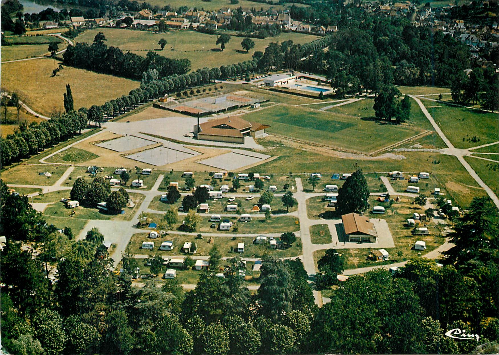 CPM Bourbon l'Archambault Allier Vue aerienne du parc Bignan et ses loisirs 