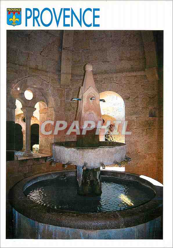 Fontaine lavabo à l'Abbaye du Thoronet — XIIe siècle — Les Éditions Guy Borens, n° C 284