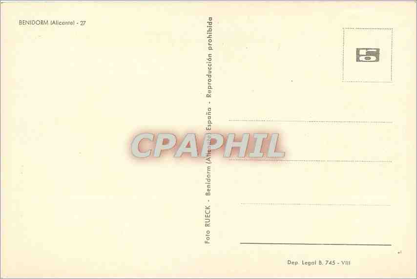 CPM Benidorm Alicante  — Verso